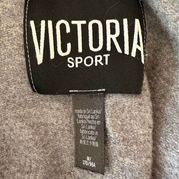 Victoria’s Secret Sport Quarter Zip Logo Sweatshirt Women’s Medium Gray - Picture 9 of 9